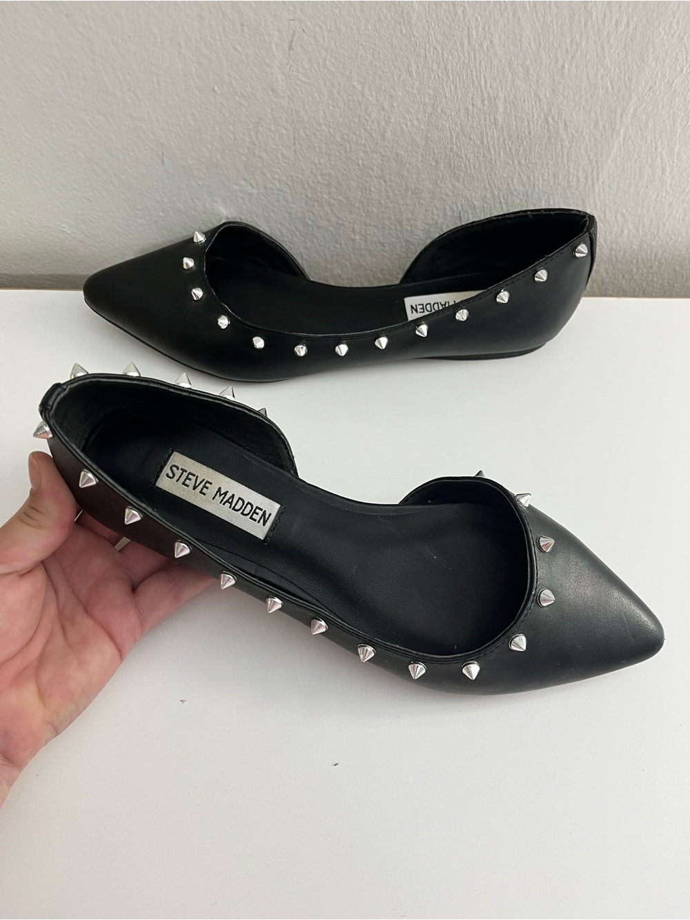 Steve Madden Firenze Studded Pointed Toe D'Orsay Flats Size 6.5